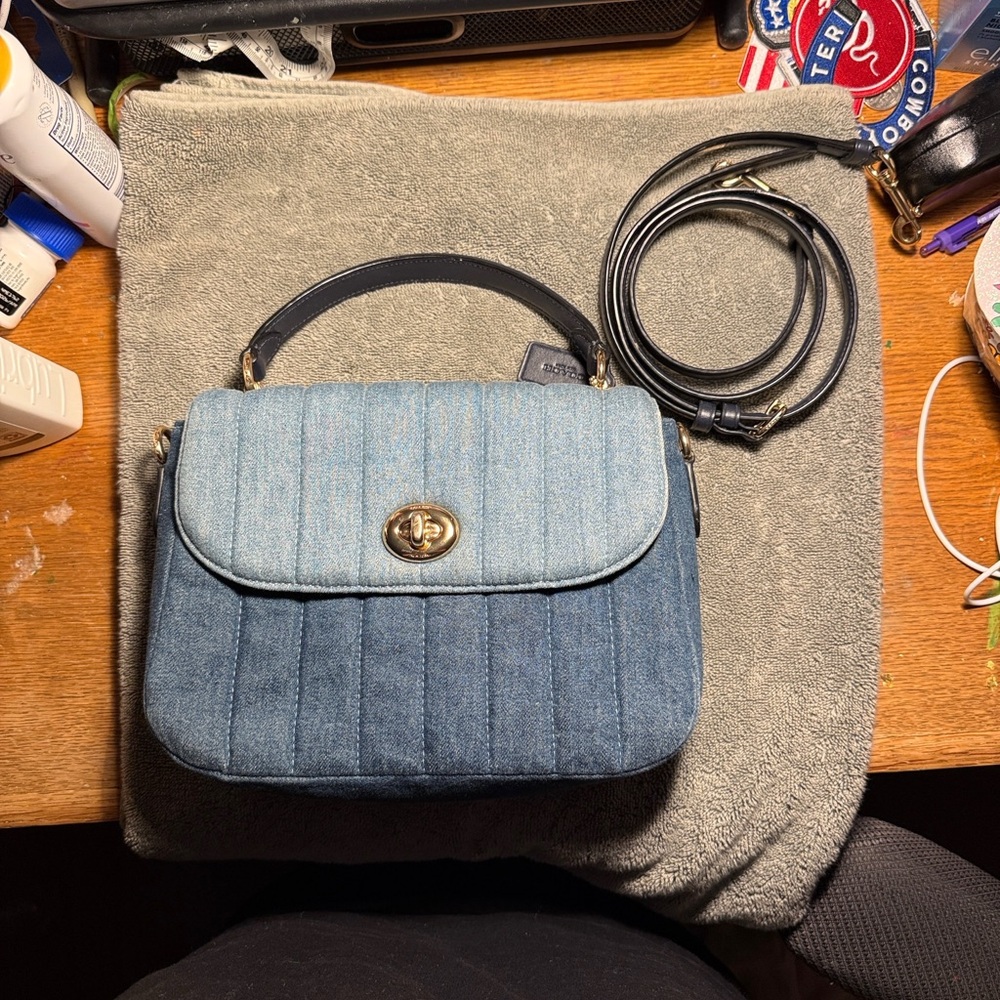 Coach Marlie Blue Top Handle Satchel - Picture 5 of 5